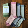 Ladies Stripey Alpaca Socks - One Pair